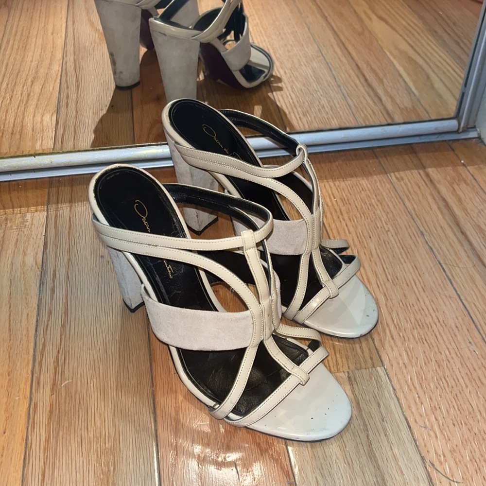 Oscar De La Renta mule block heel sandals